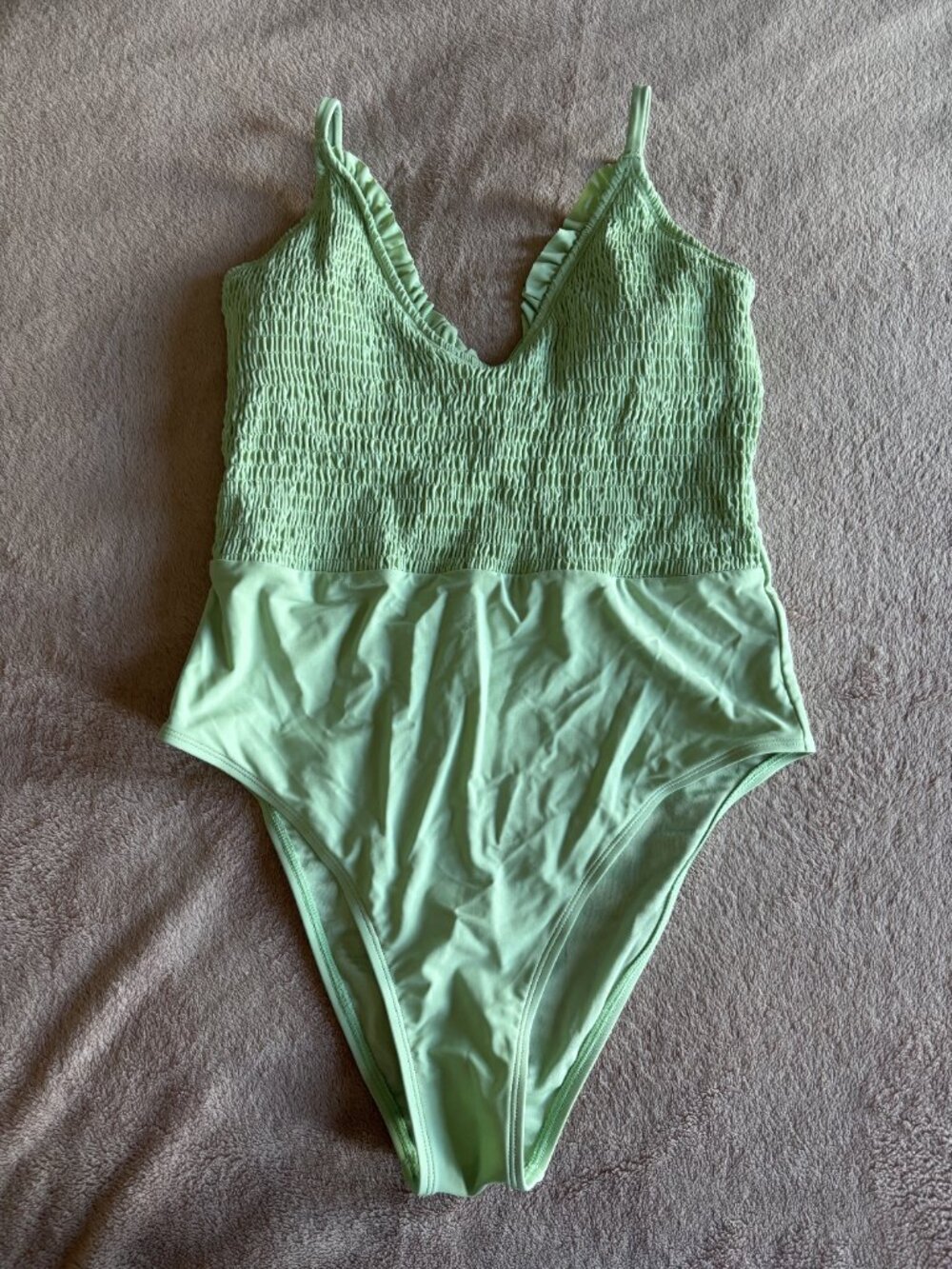 Cupshe Kelli Smocked Frill One Piece Swimsuit Size Large